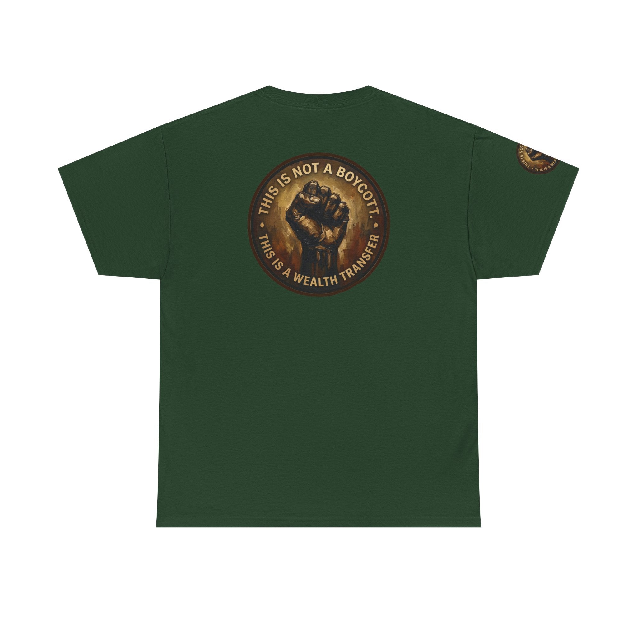 Jesus Portrait Tee with 'This Is Not A Boycott — This Is A Wealth Transfer' Back Emblem
