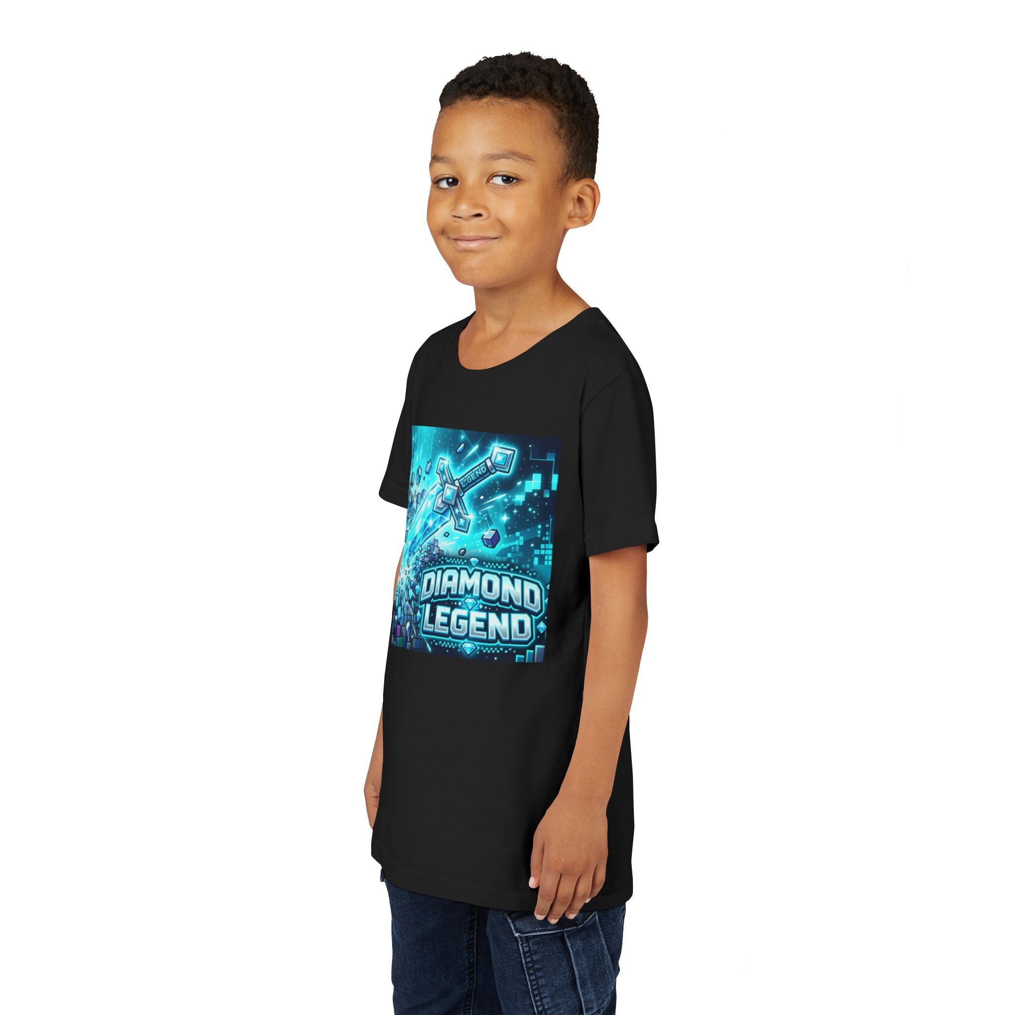Youth Diamond Legend Tee — Pixel Minecraft-Style Gem Graphic Shirt