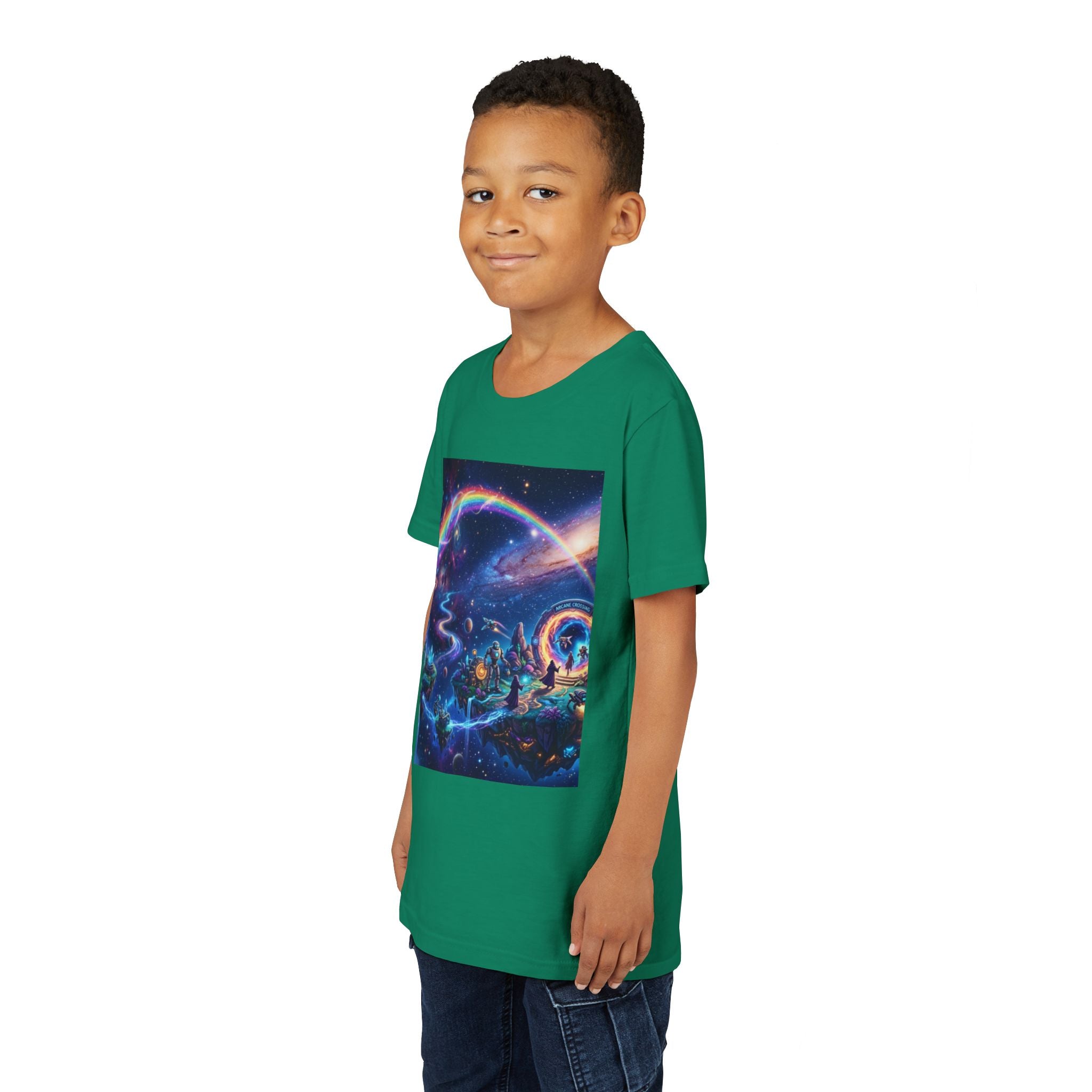Galaxy Fantasy Youth Tee — Floating Islands, Robots & Magic Portals