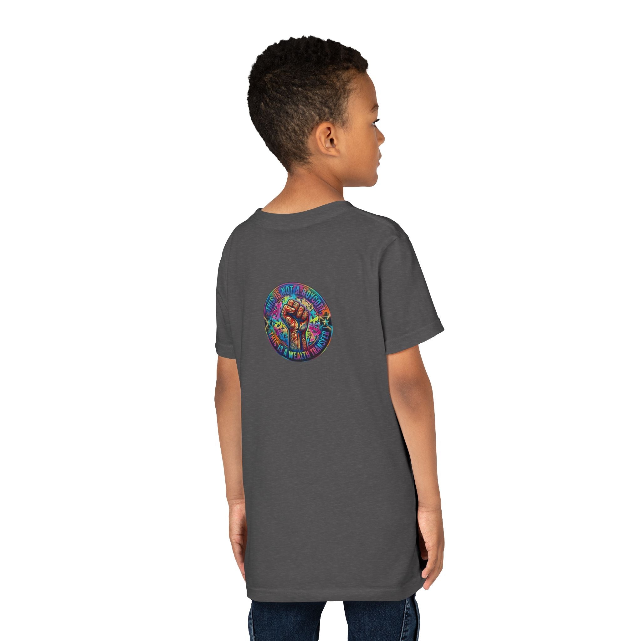 Retro Pixel Explosion Youth Tee — Smiling Avatar, Hearts, Gems & Controllers