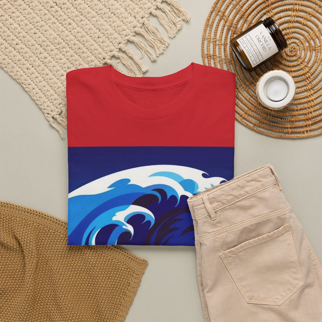 T-Shirt — Coastal Wave Graphic Tee (Ocean Sunset Wave Art)