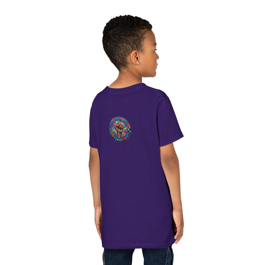 Funny Character Crew Youth Tee — Colorful Crazy Faces Graphic