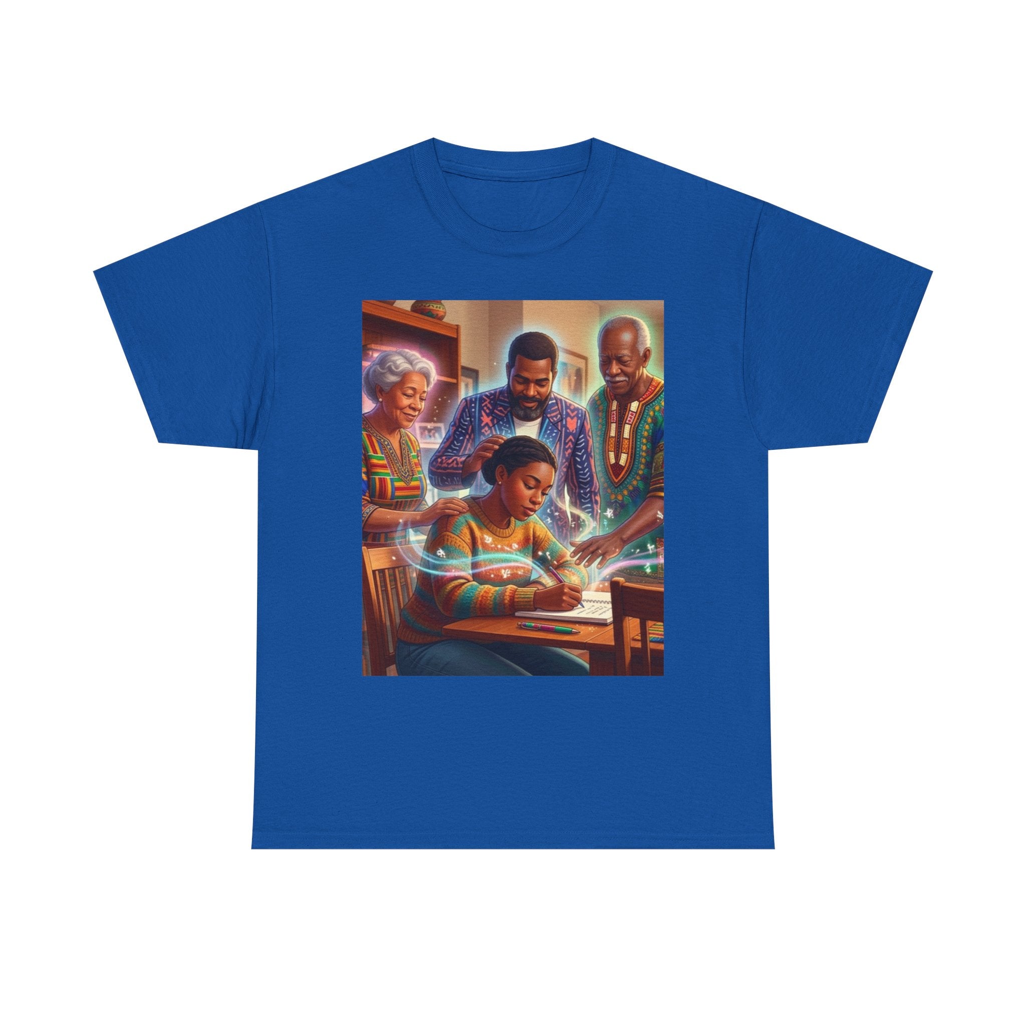 Black Family Study Night T-Shirt — Inspirational Afrofuturist Classroom Artwork