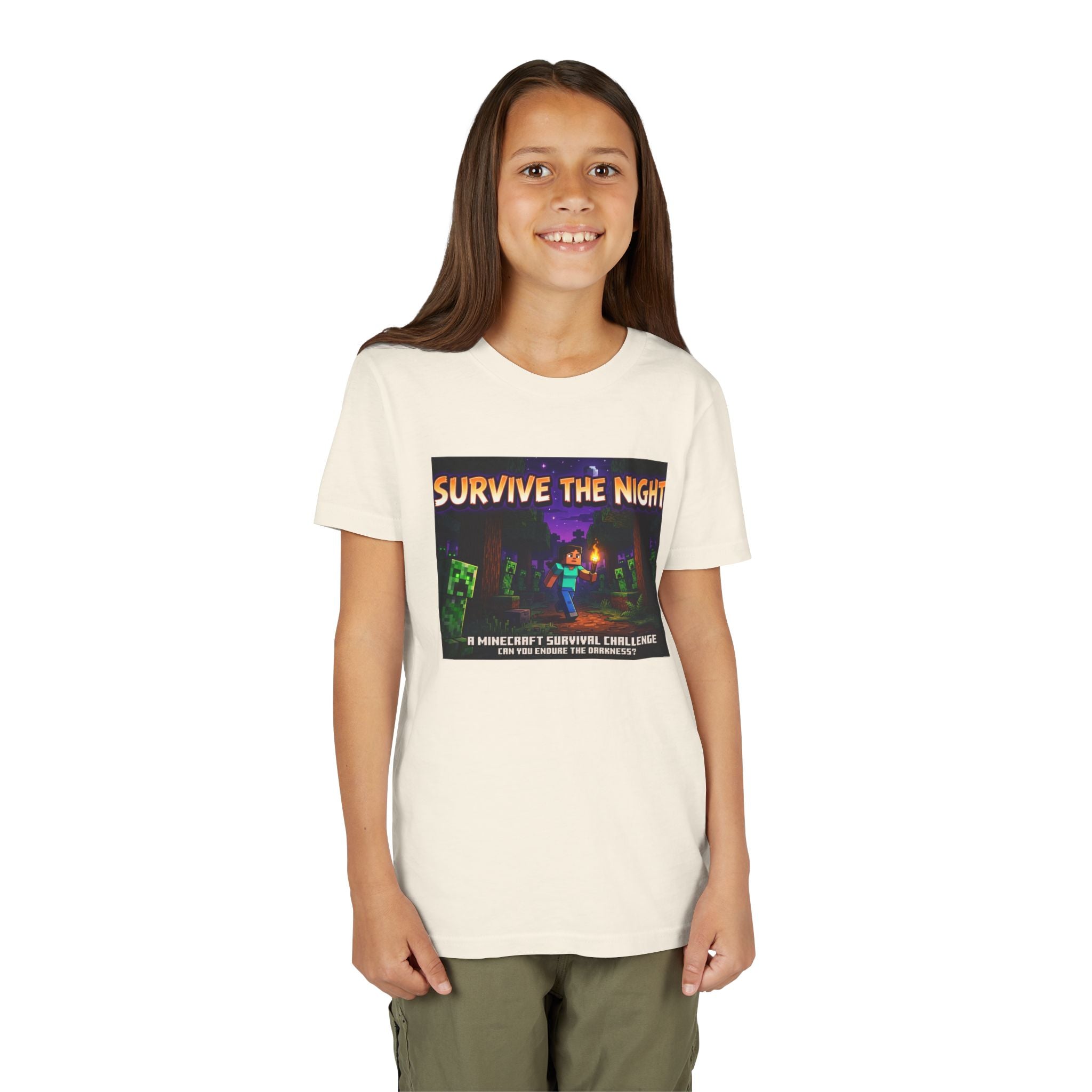 Survive the Night Youth Tee — Glowing Creeper Night Gamer Shirt