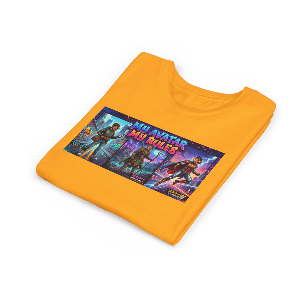 Youth Tee — “MY AVATAR MY RULES” Customizable Character Graphic