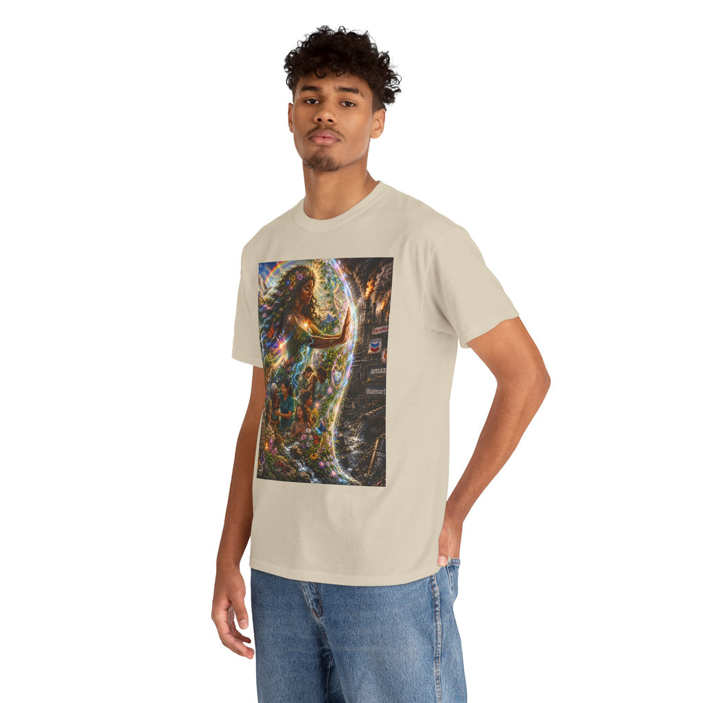 Cosmic Guardian Tee — Earth Mother Spiritual Graphic T-Shirt