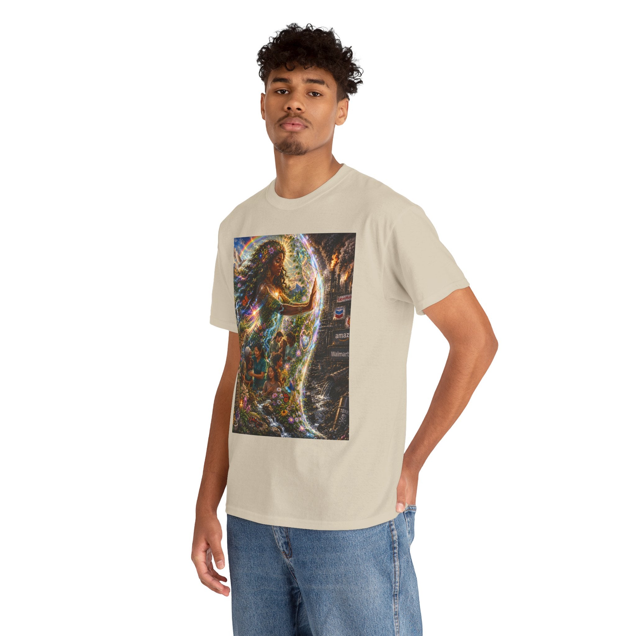 Cosmic Guardian Tee — Earth Mother Spiritual Graphic T-Shirt