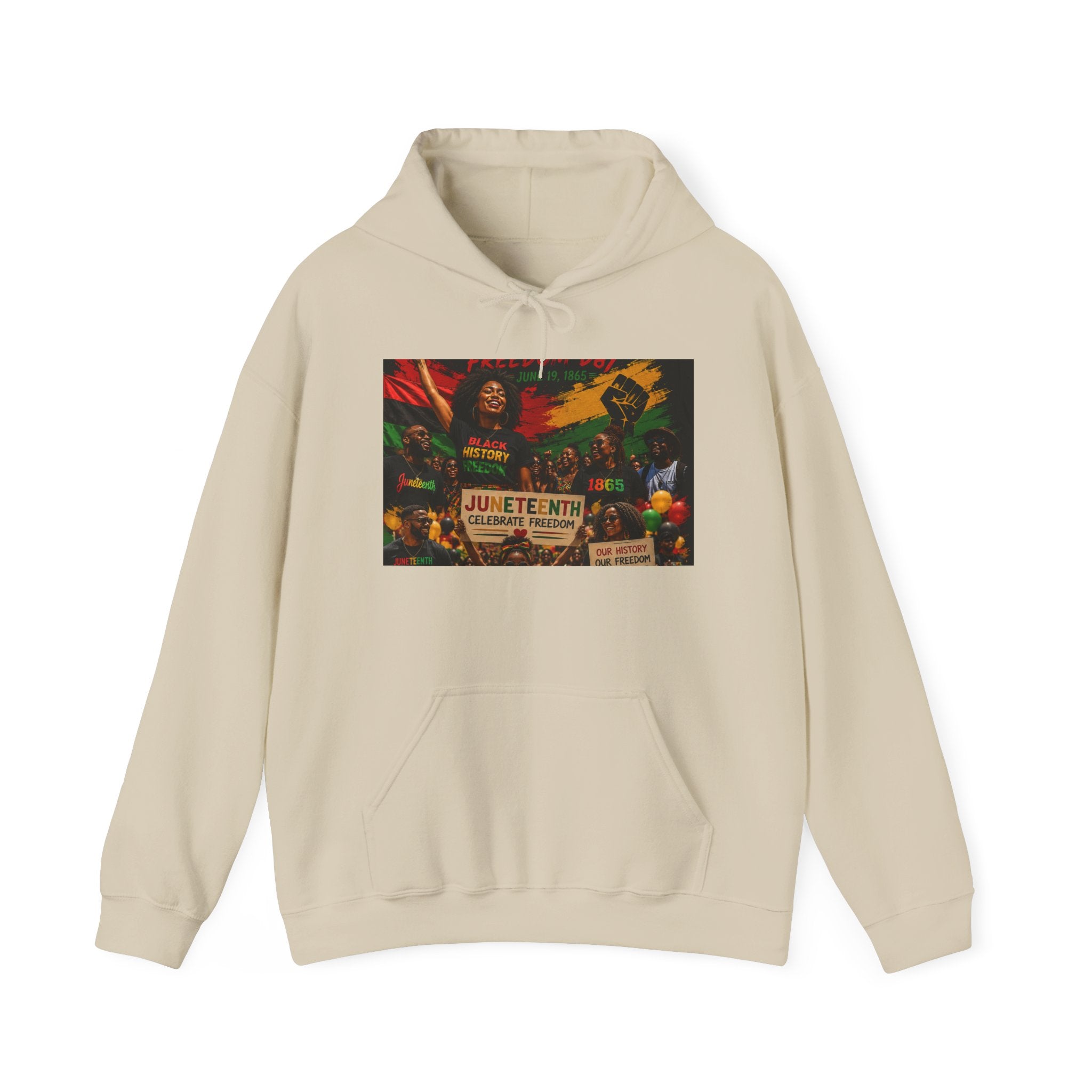 Juneteenth Celebration Hoodie — Juneteenth 1865 Freedom Retro Graphic Hooded Sweatshirt