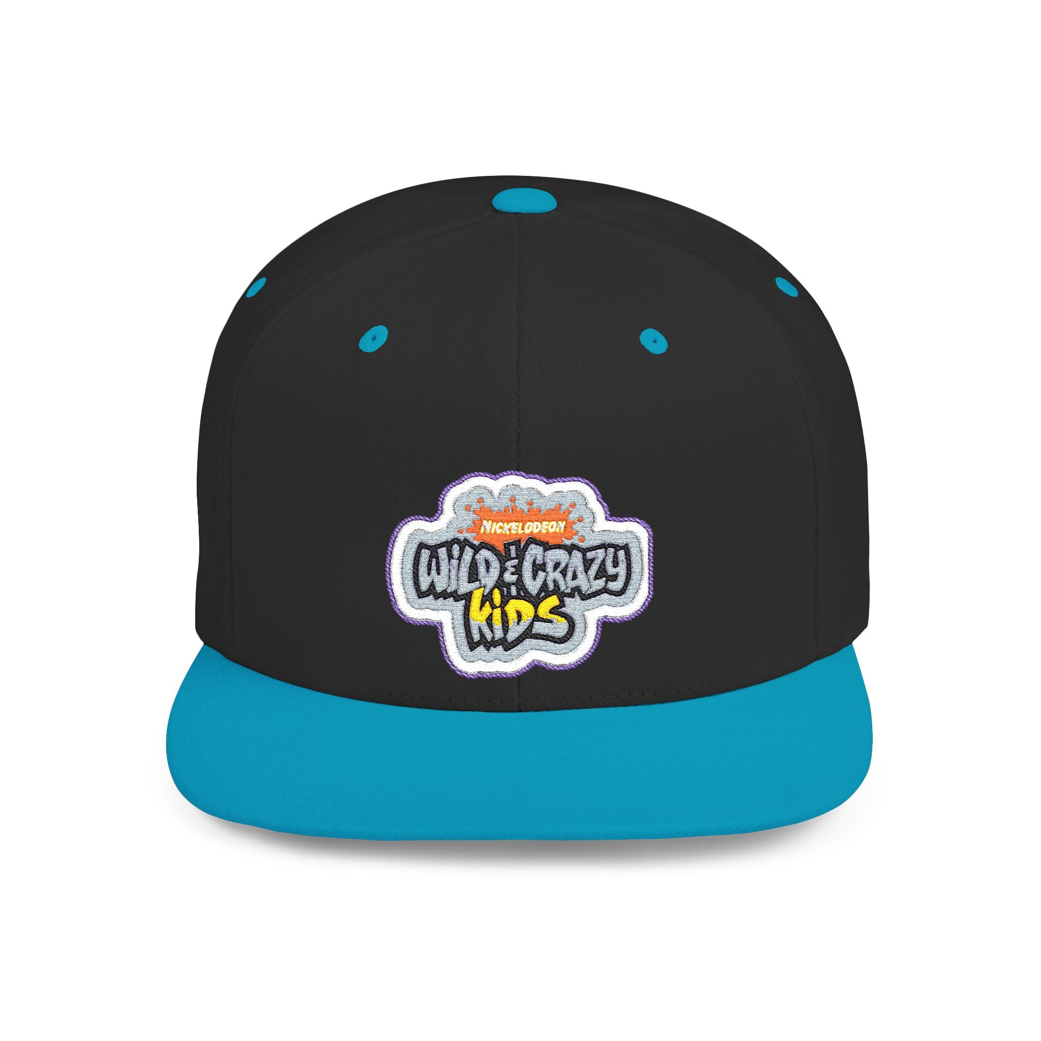 Flat Bill Snapback Hat — 'Neighborhood Vibes' Embroidered Patch Cap