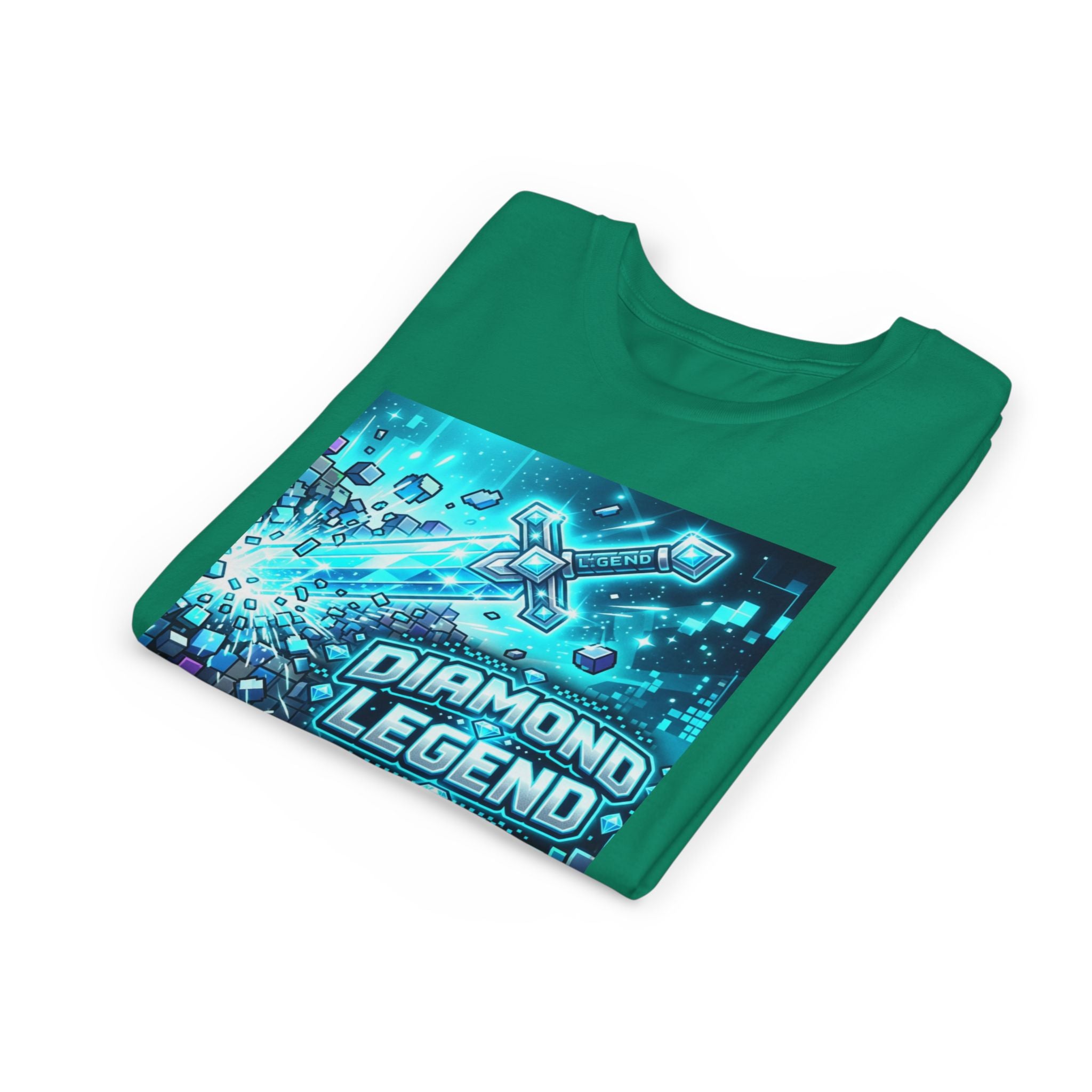 Youth Diamond Legend Tee — Pixel Minecraft-Style Gem Graphic Shirt