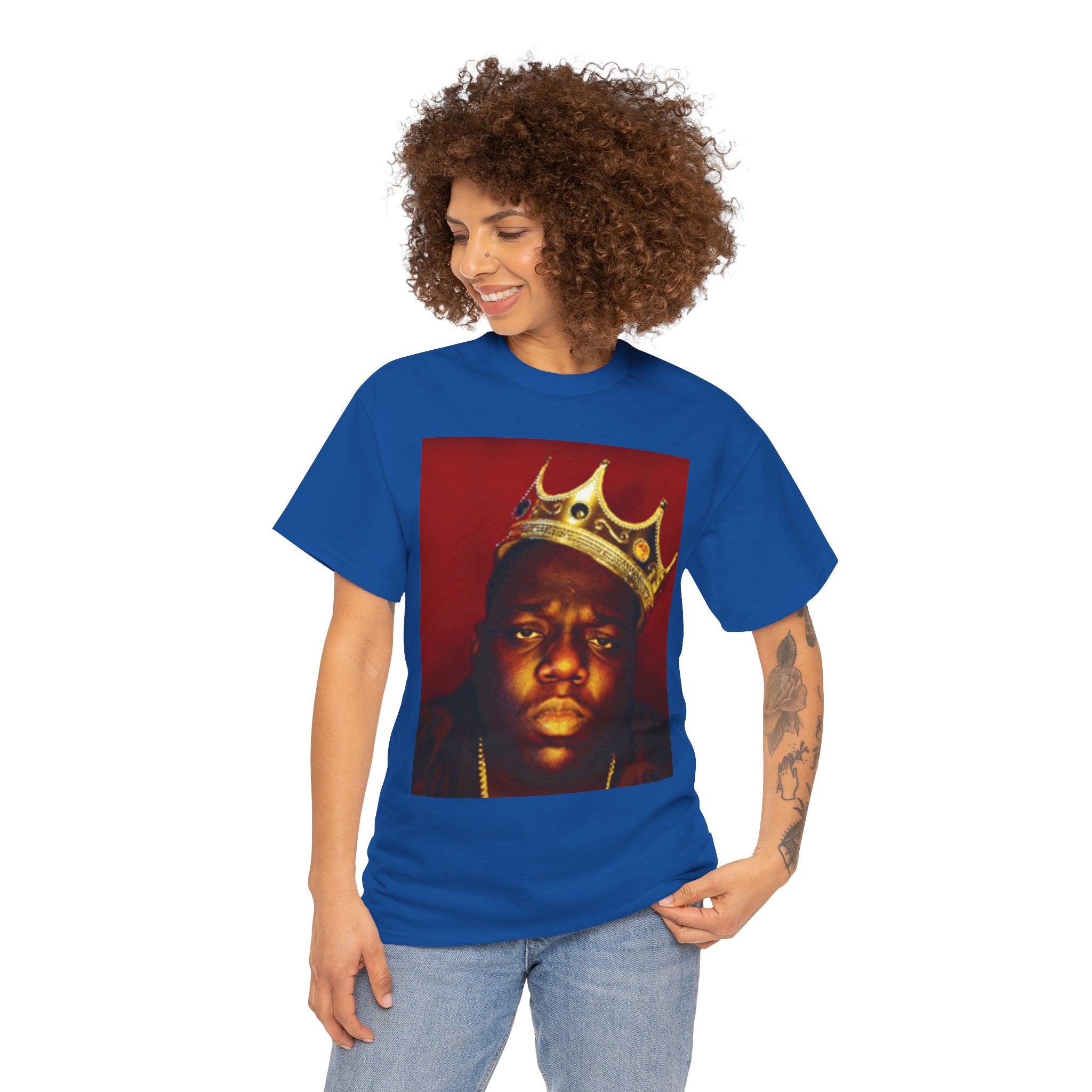 Vintage Crown Portrait Tee — Retro Hip-Hop Photo Graphic T-Shirt
