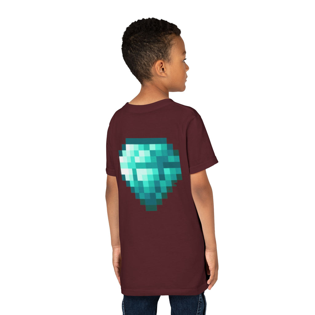 Youth Diamond Legend Tee — Pixel Minecraft-Style Gem Graphic Shirt