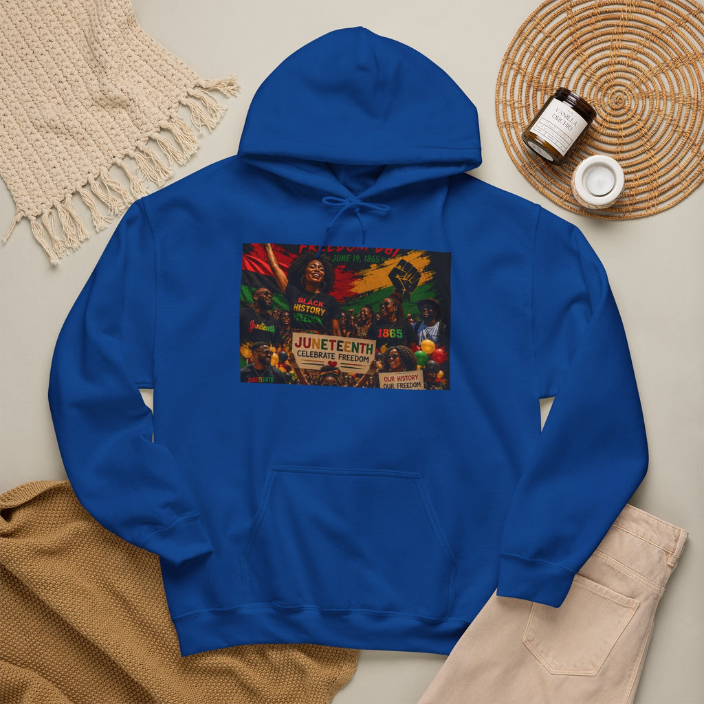 Juneteenth Celebration Hoodie — Juneteenth 1865 Freedom Retro Graphic Hooded Sweatshirt