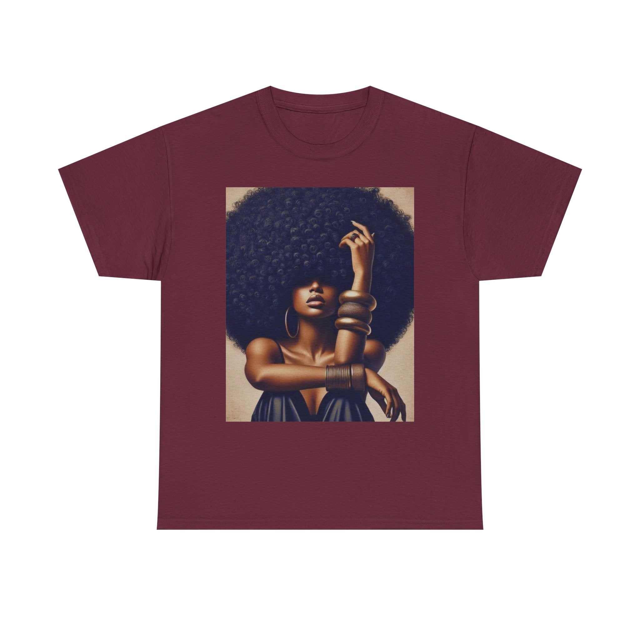 Afro Goddess Portrait Tee — Empowerment Graphic T-Shirt