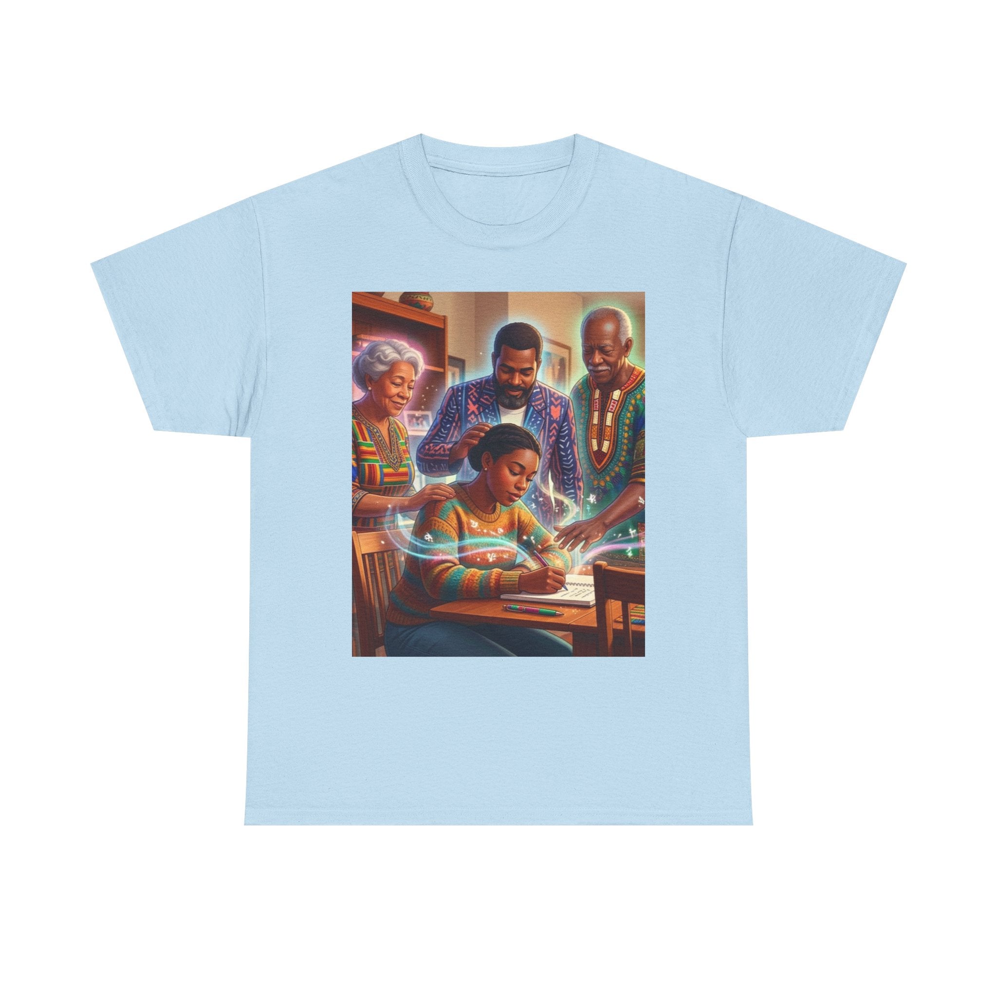 Black Family Study Night T-Shirt — Inspirational Afrofuturist Classroom Artwork
