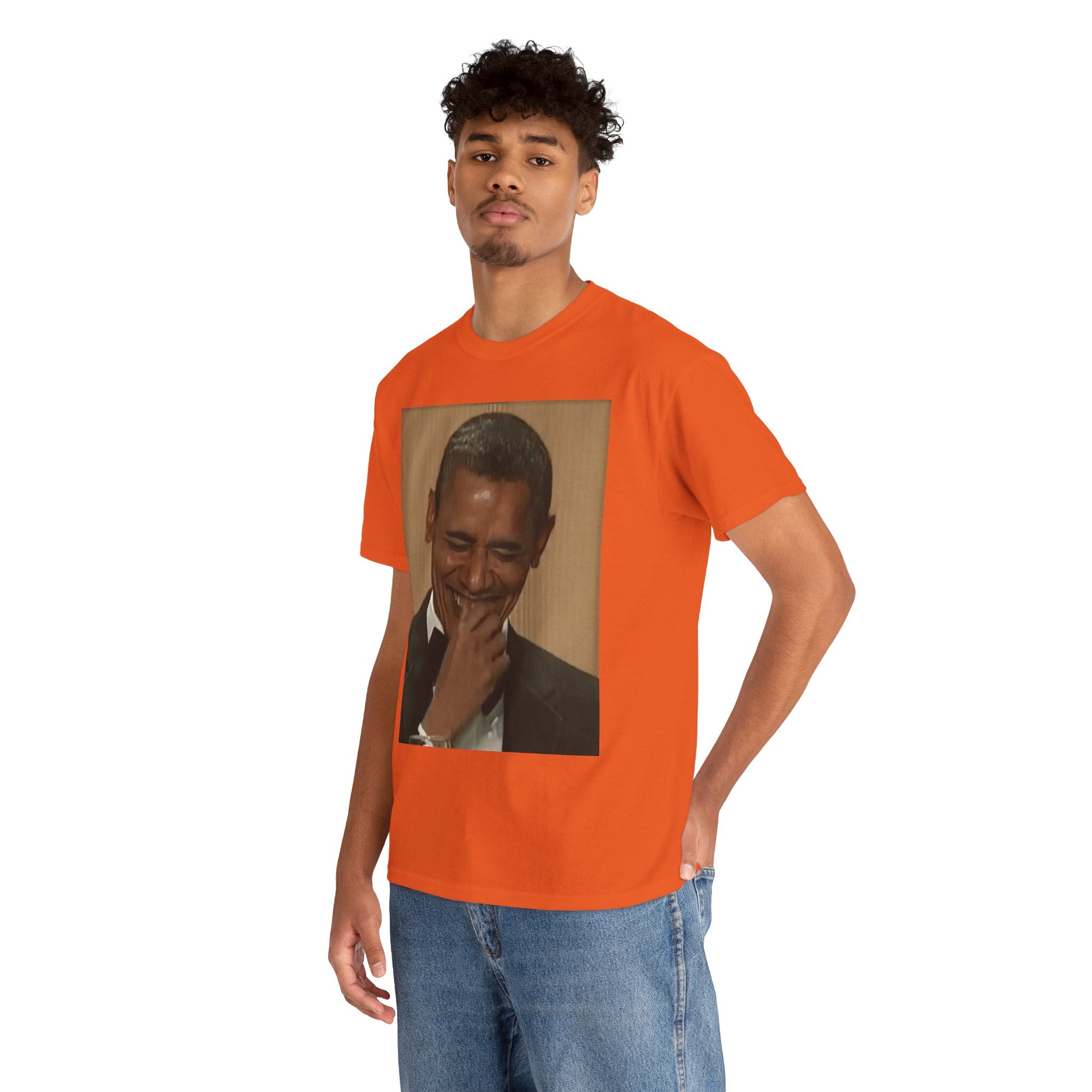 Laughing President Photo Tee — Vintage Smile Graphic T-Shirt