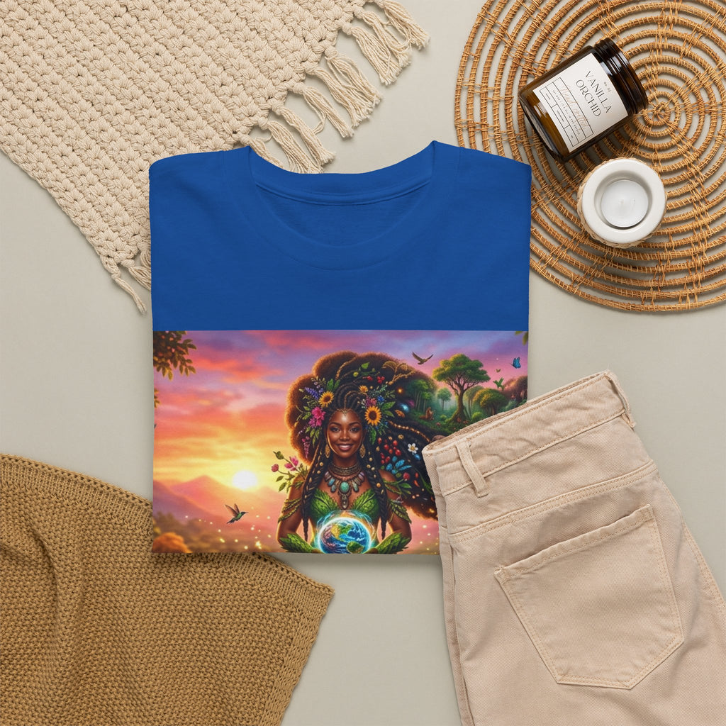 Earth Goddess T-Shirt — Vibrant Floral Nature Mother Graphic Tee