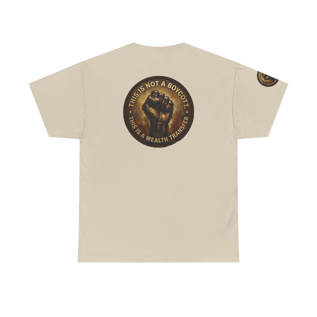 Jesus Portrait Tee with 'This Is Not A Boycott — This Is A Wealth Transfer' Back Emblem