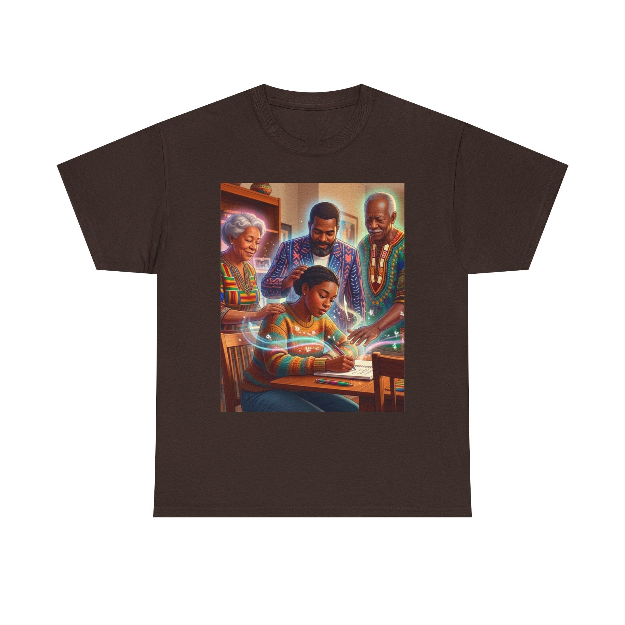Black Family Study Night T-Shirt — Inspirational Afrofuturist Classroom Artwork
