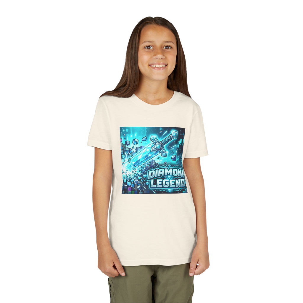 Youth Diamond Legend Tee — Pixel Minecraft-Style Gem Graphic Shirt