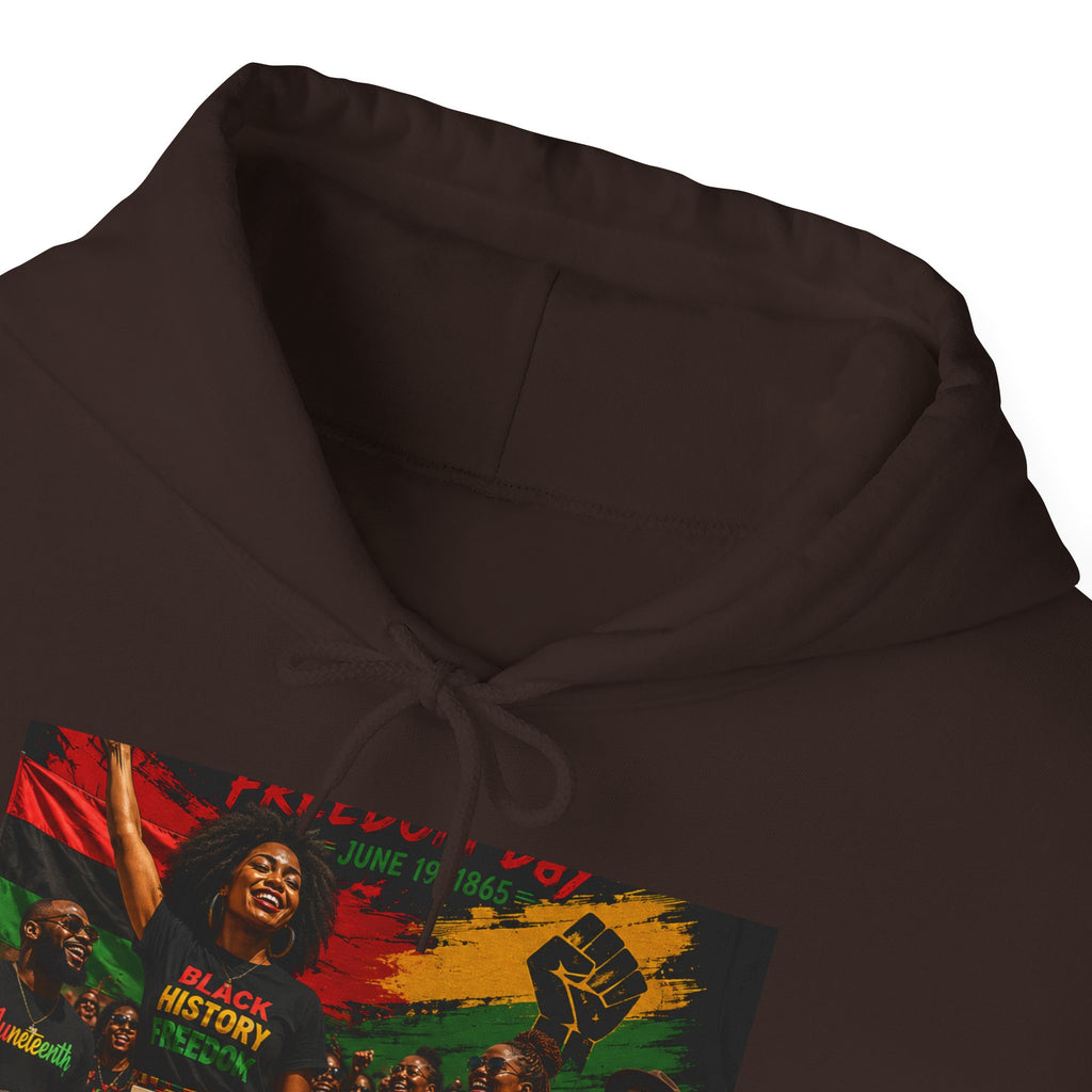 Juneteenth Celebration Hoodie — Juneteenth 1865 Freedom Retro Graphic Hooded Sweatshirt