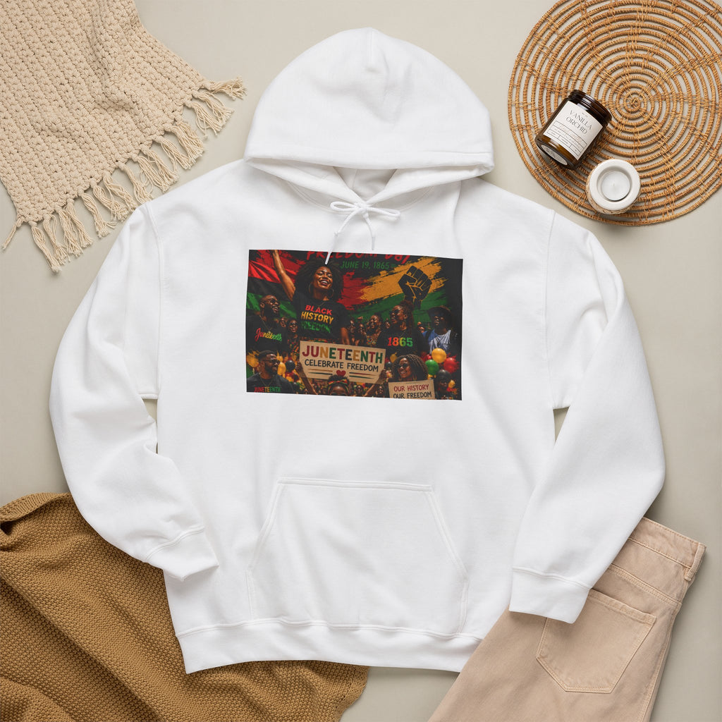 Juneteenth Celebration Hoodie — Juneteenth 1865 Freedom Retro Graphic Hooded Sweatshirt