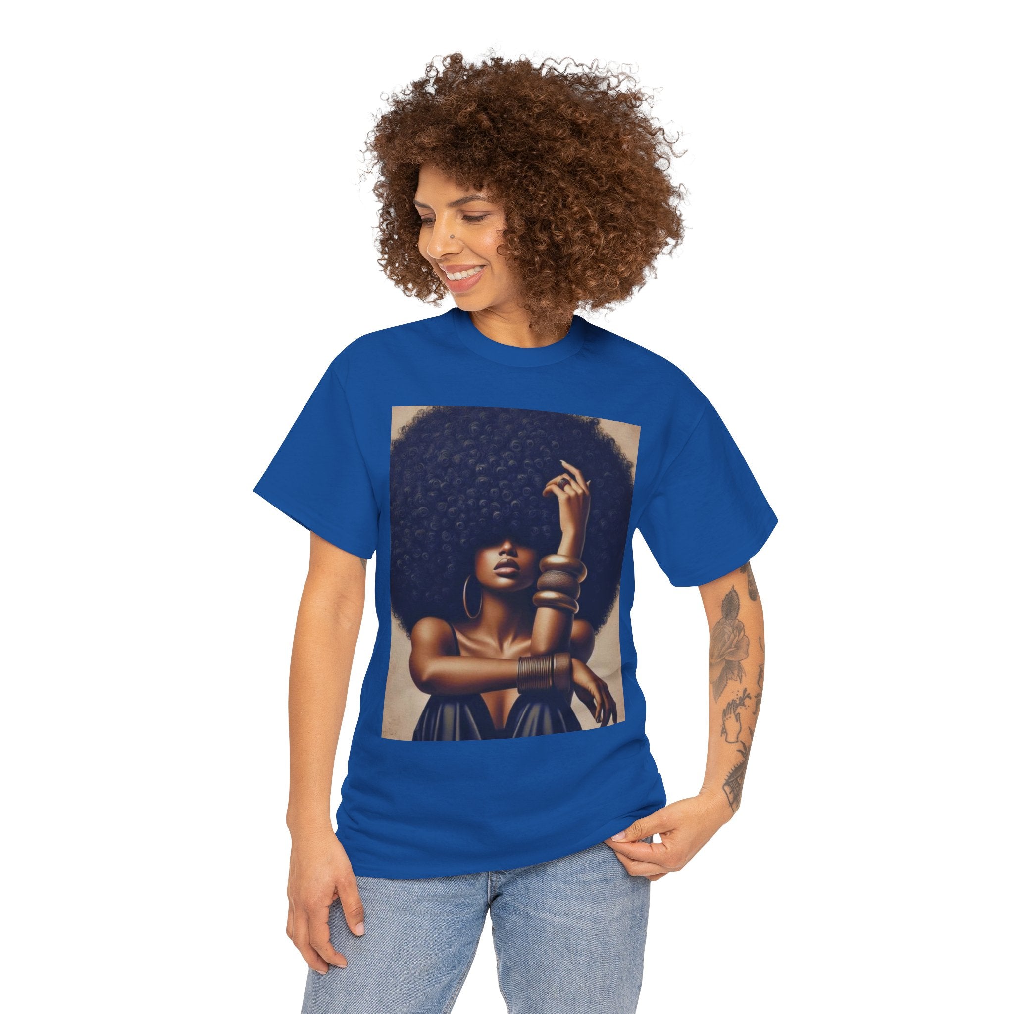 Afro Goddess Portrait Tee — Empowerment Graphic T-Shirt