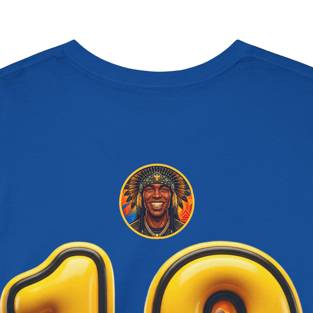 Melanated 19 Graphic Tee — Retro Script Logo & Gold Number Baseball Shirt