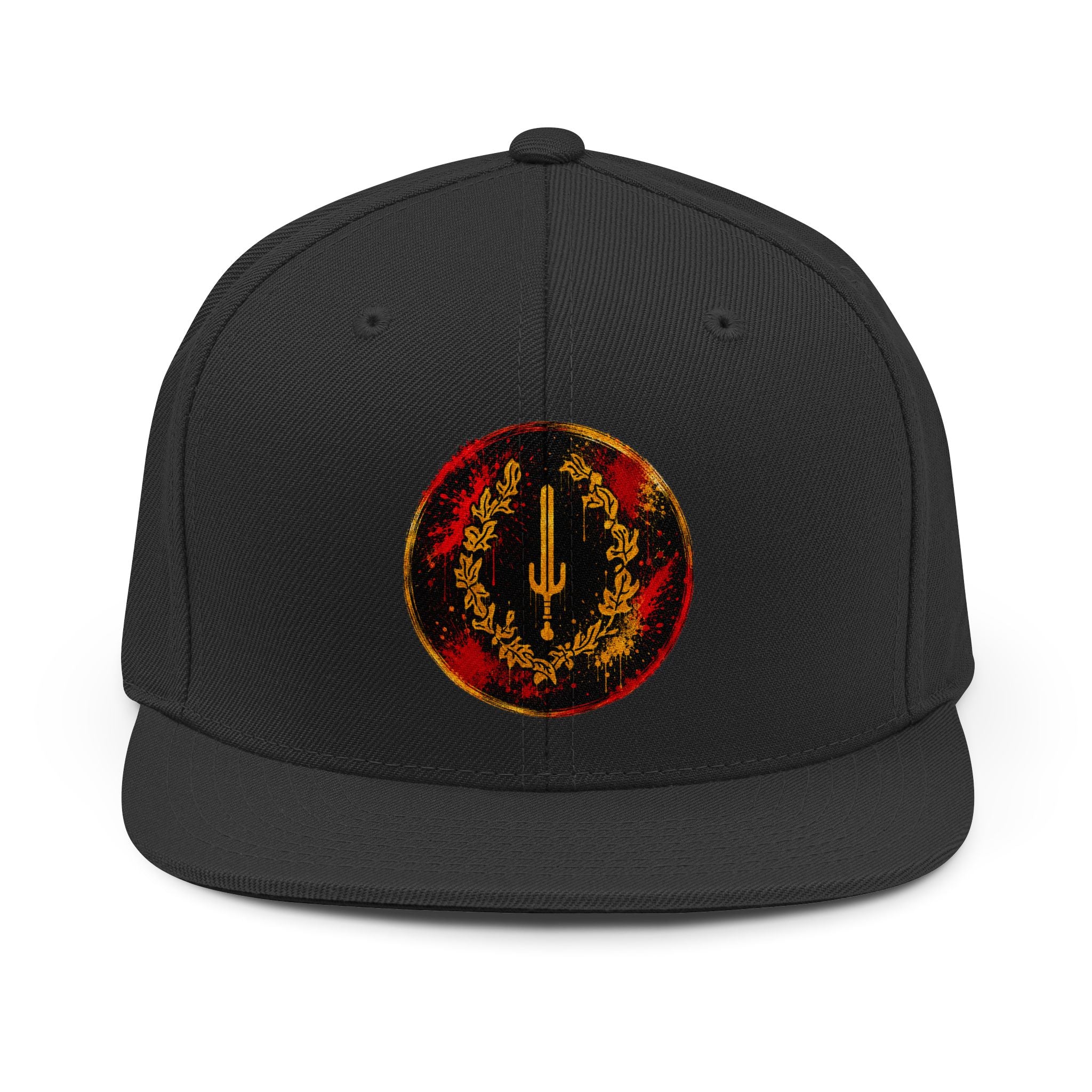 Ember Crest Snapback Hat — Vintage Laurel Emblem Cap