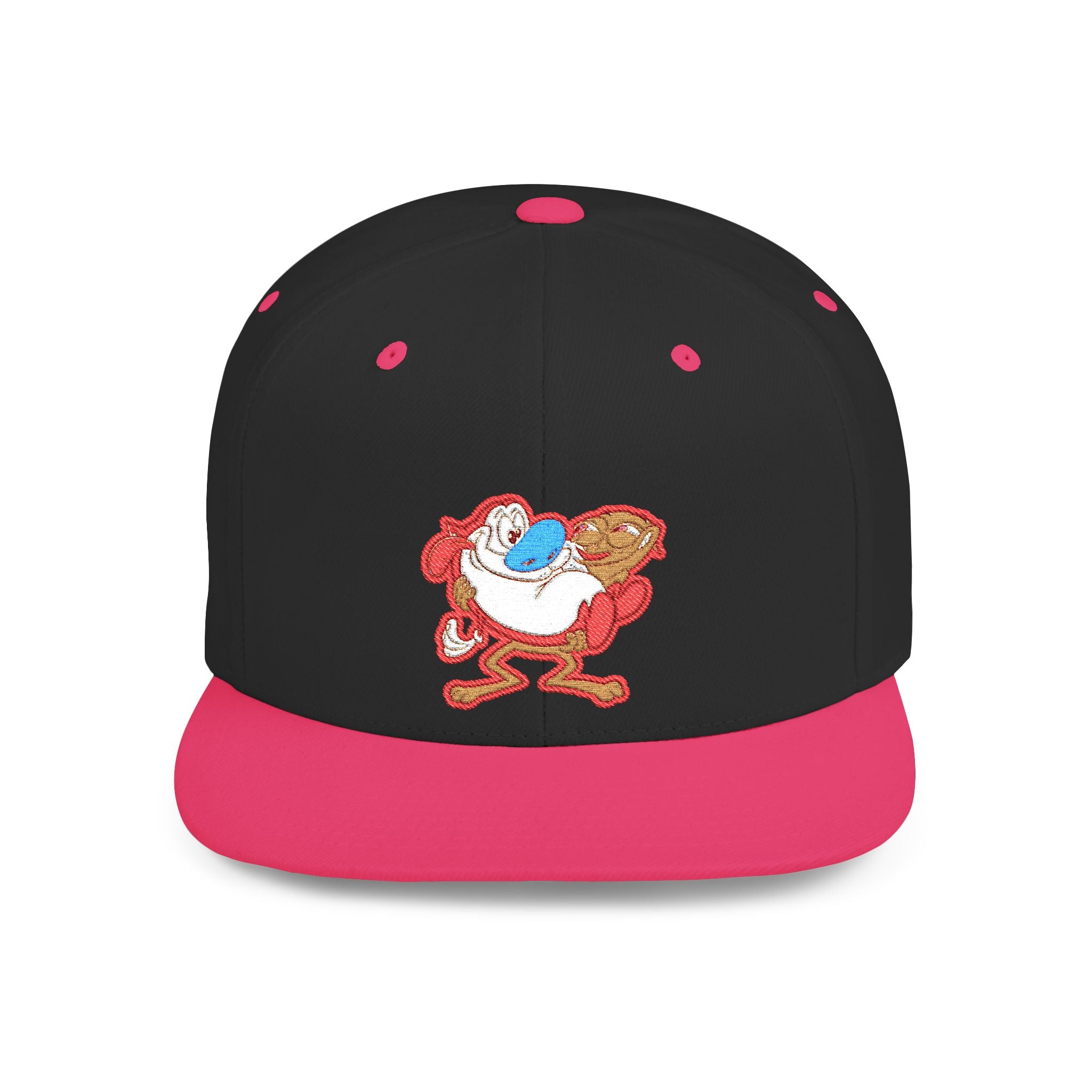 Retro Cartoon Egg Character Flat Bill Snapback Hat