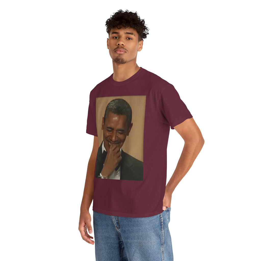 Laughing President Photo Tee — Vintage Smile Graphic T-Shirt