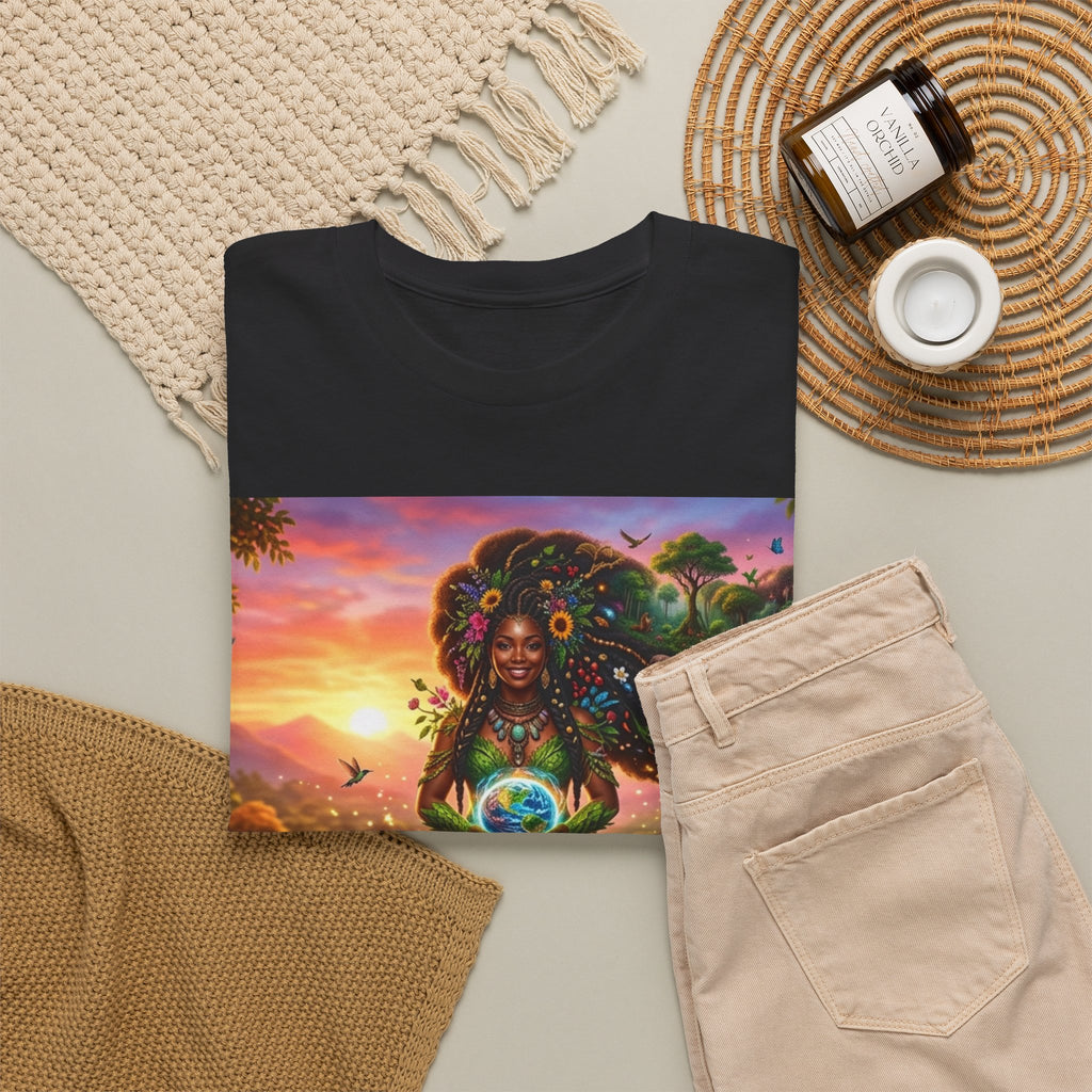 Earth Goddess T-Shirt — Vibrant Floral Nature Mother Graphic Tee