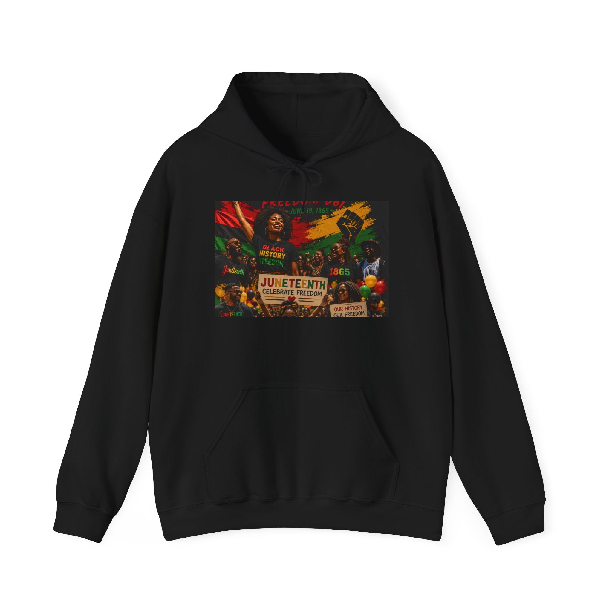Juneteenth Celebration Hoodie — Juneteenth 1865 Freedom Retro Graphic Hooded Sweatshirt