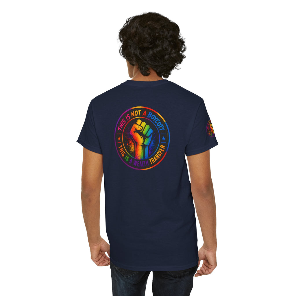 T-Shirt — Rainbow Empowerment Portrait Tee ("This Is Not A Boycott, This Is A Human Transaction")