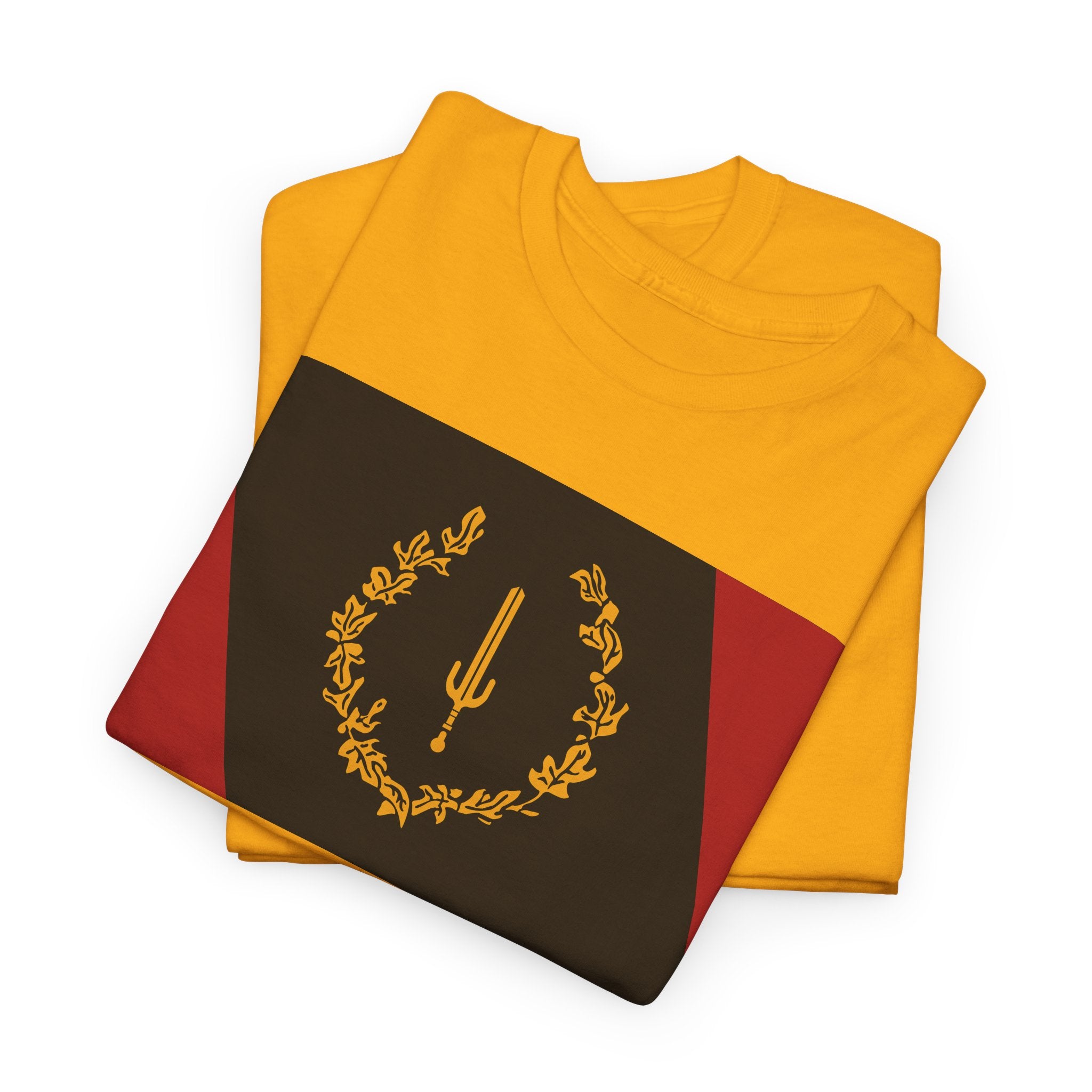 Laurel Trident Tee — Vintage Gold Emblem Graphic T-Shirt