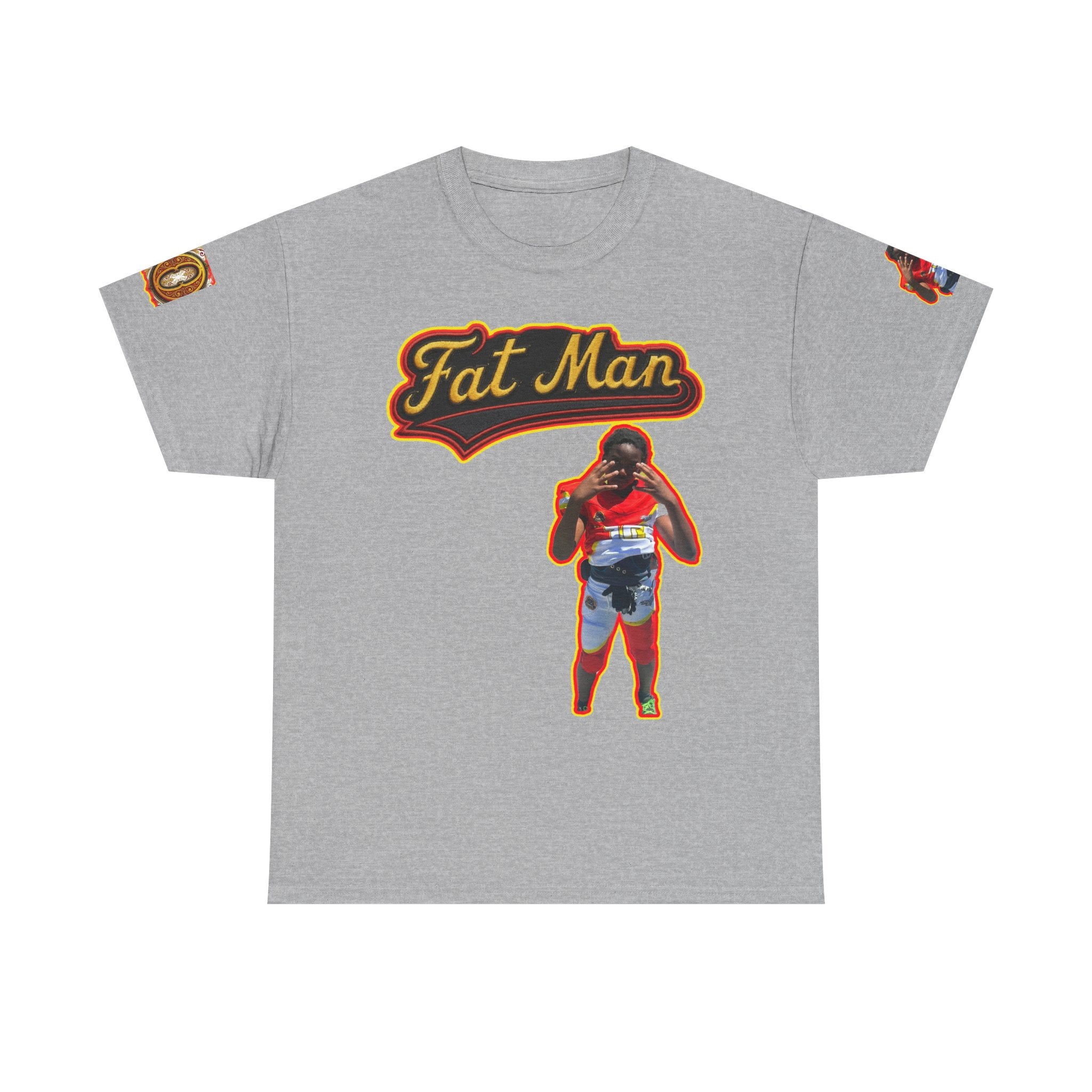 Fat Man Graphic Tee — Retro Boxing Design with '10' Back Patch