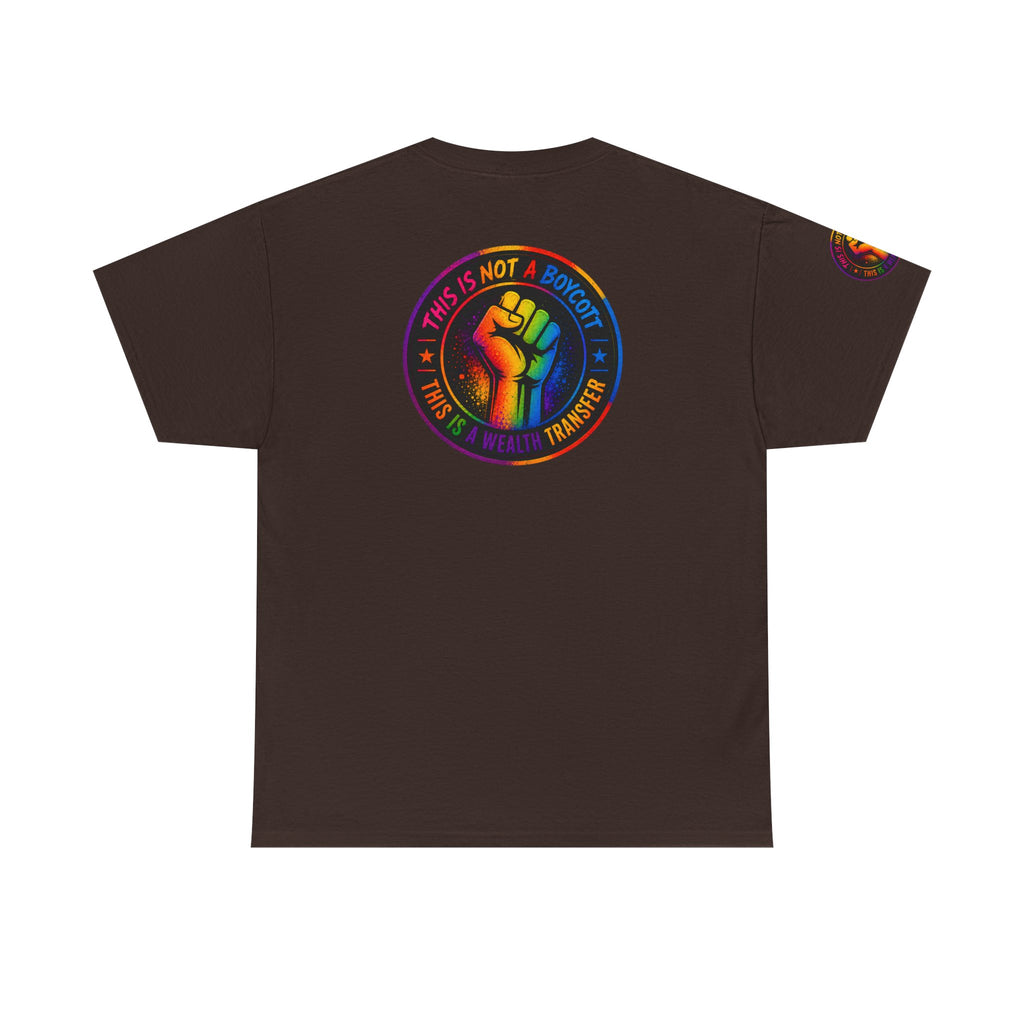 T-Shirt — Rainbow Empowerment Portrait Tee ("This Is Not A Boycott, This Is A Human Transaction")