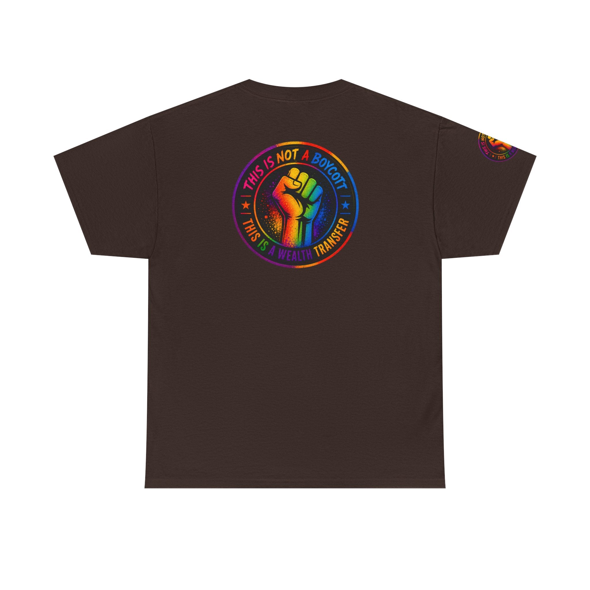 T-Shirt — Rainbow Empowerment Portrait Tee ("This Is Not A Boycott, This Is A Human Transaction")