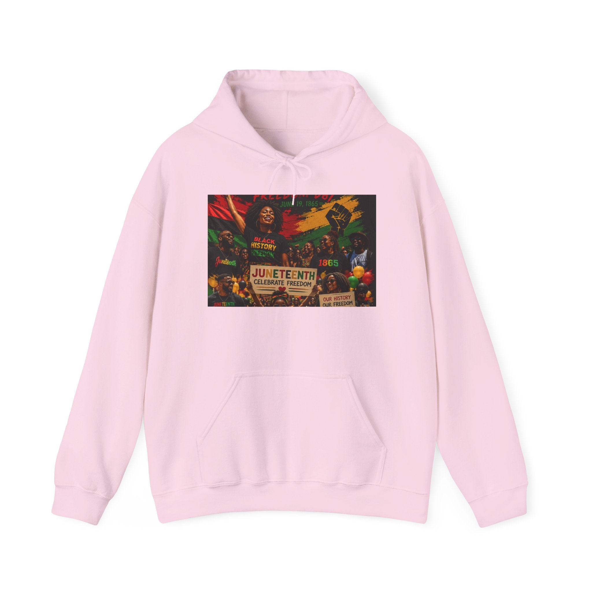 Juneteenth Celebration Hoodie — Juneteenth 1865 Freedom Retro Graphic Hooded Sweatshirt