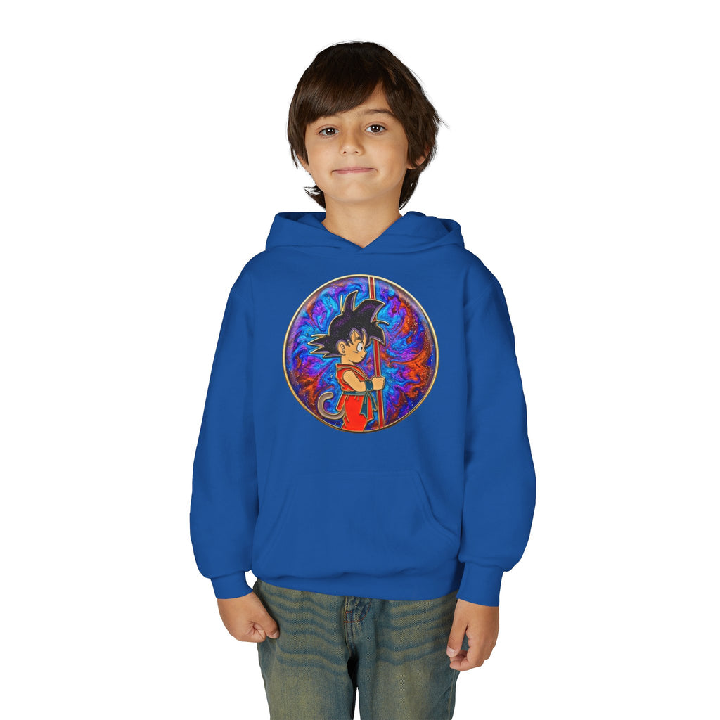 Dragon Boy Hoodie — Goku Cartoon Emblem Youth Hooded Sweatshirt