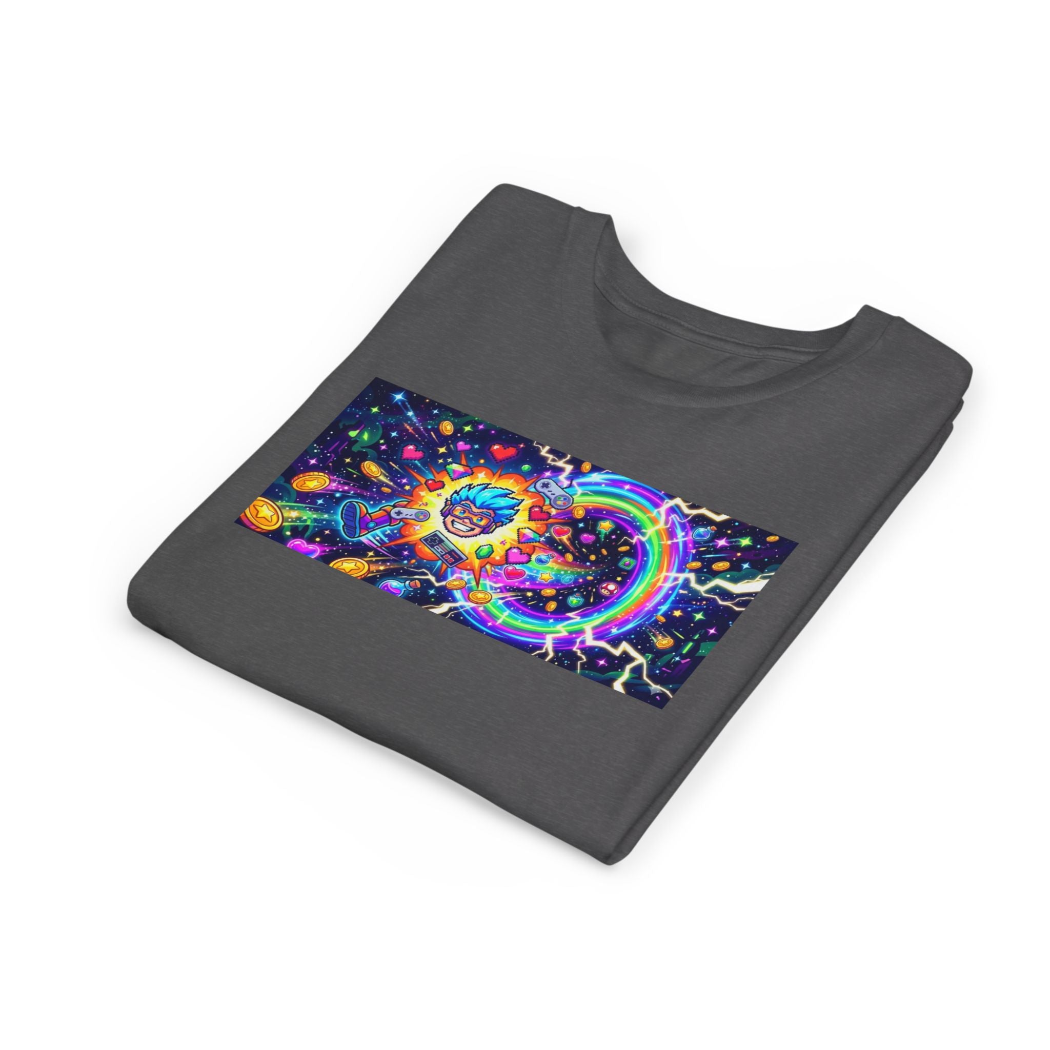 Kids Gaming Tee — Neon Rainbow Portal Gamer Shirt