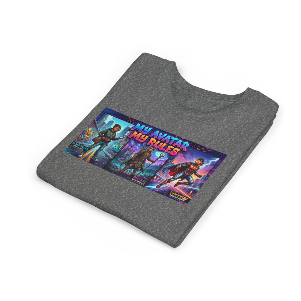 Youth Tee — “MY AVATAR MY RULES” Customizable Character Graphic