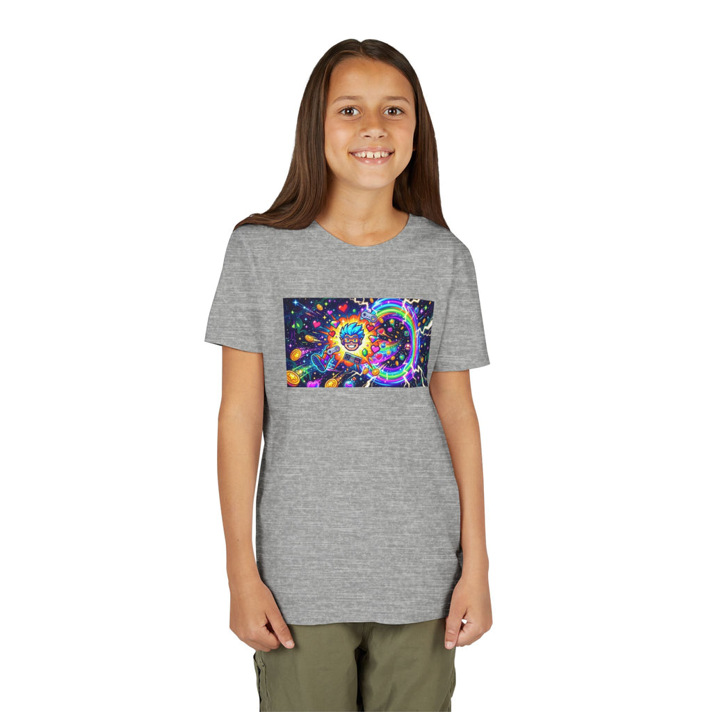 Kids Gaming Tee — Neon Rainbow Portal Gamer Shirt