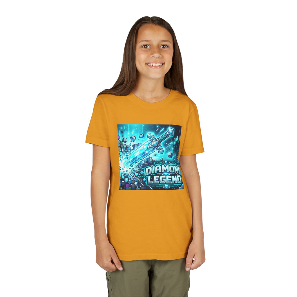 Youth Diamond Legend Tee — Pixel Minecraft-Style Gem Graphic Shirt