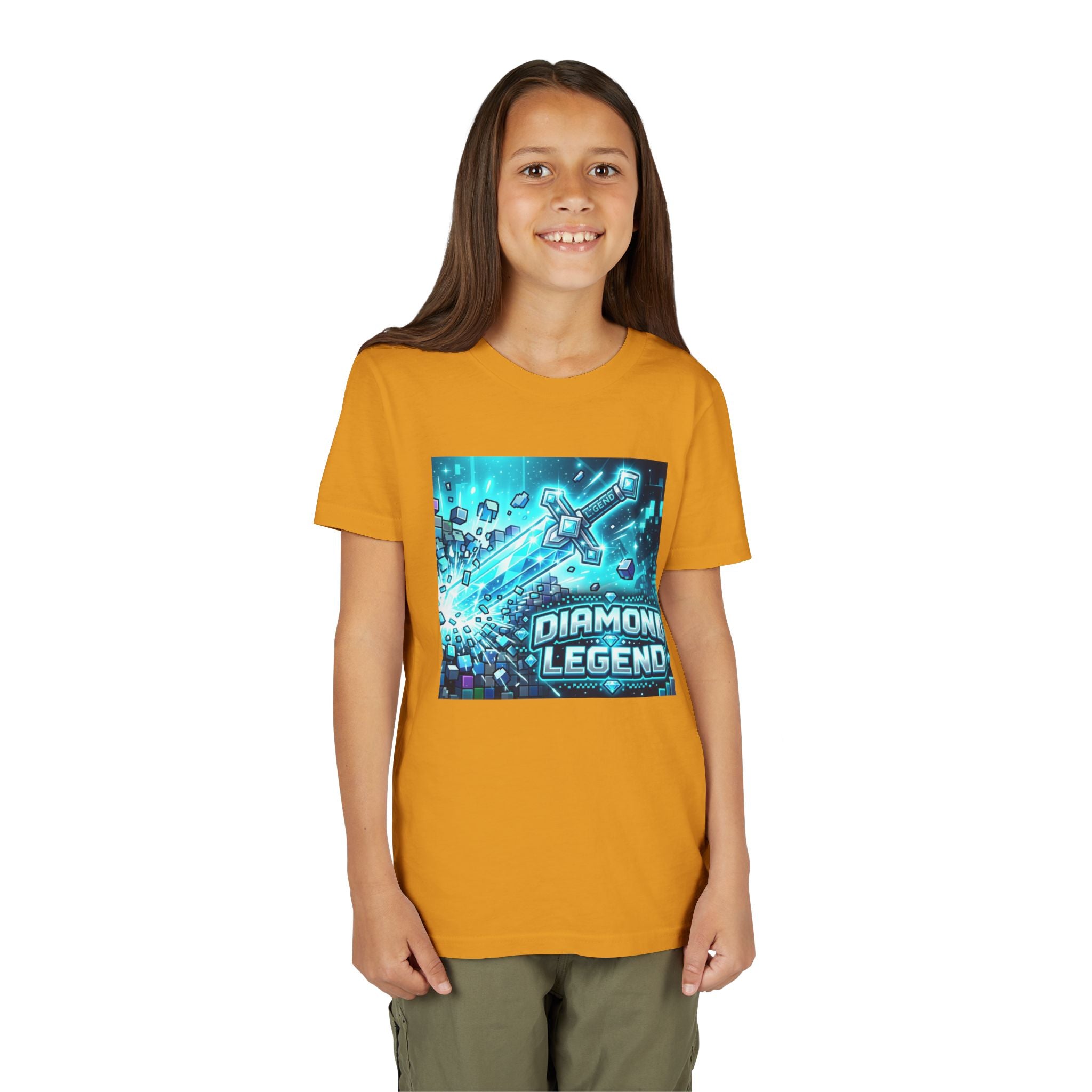 Youth Diamond Legend Tee — Pixel Minecraft-Style Gem Graphic Shirt