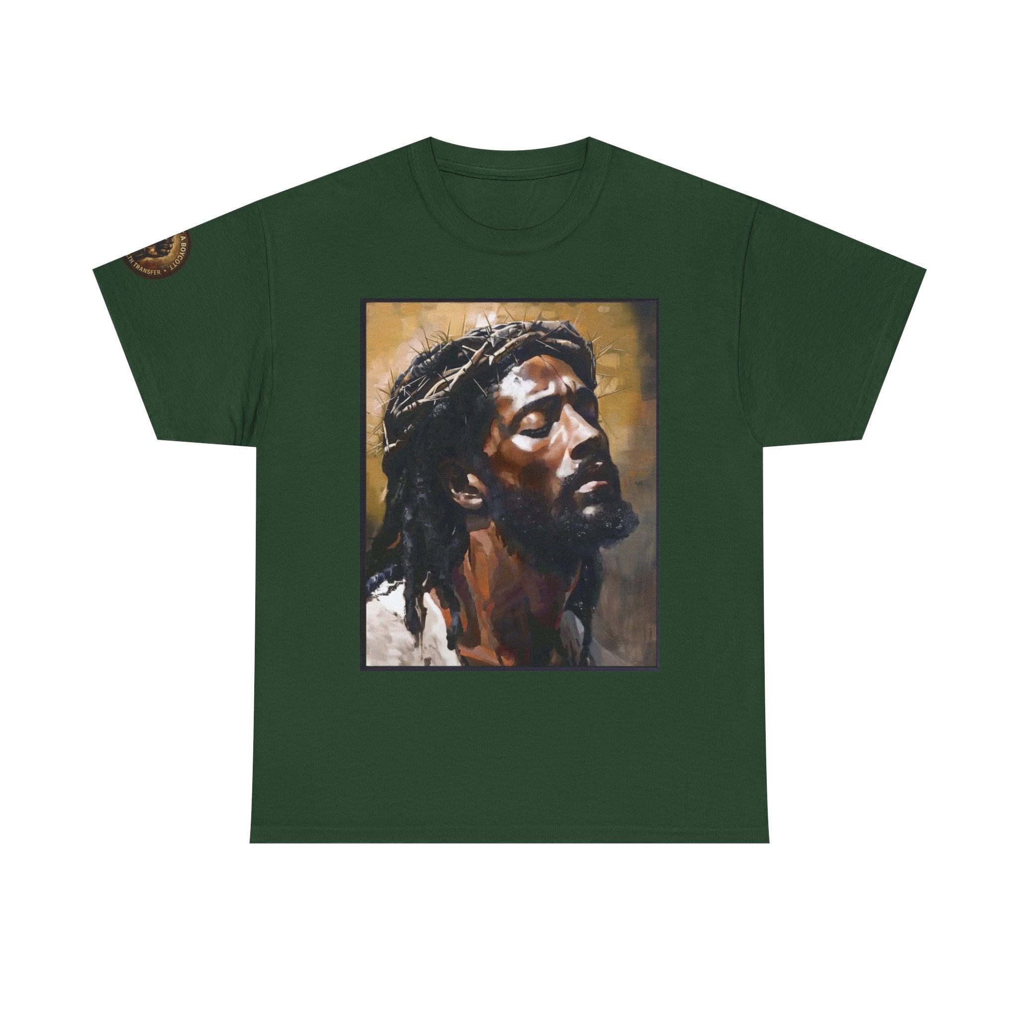 Jesus Portrait Tee with 'This Is Not A Boycott — This Is A Wealth Transfer' Back Emblem