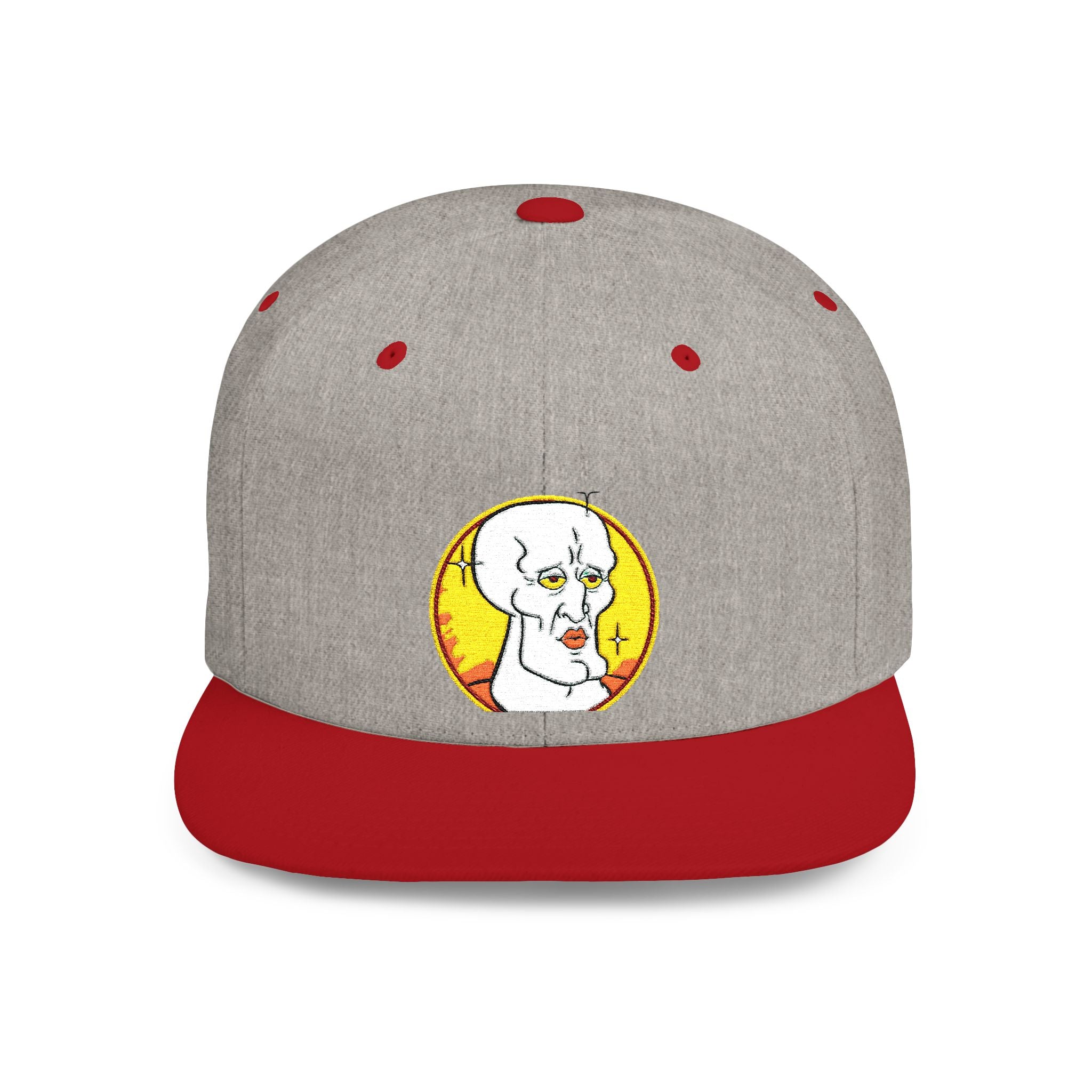 Snapback Hat — Cute Cat Holding Flower Patch, Cute Kawaii Cat Embroidered Cap