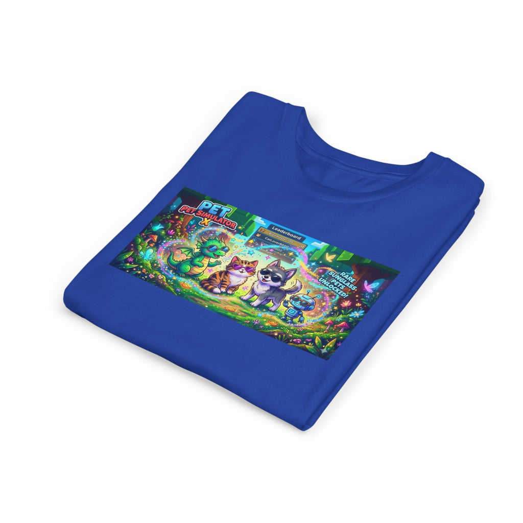 Cute Fantasy Pets Sunglasses Tee — Dragon, Cat, Wolf & Robot Pets
