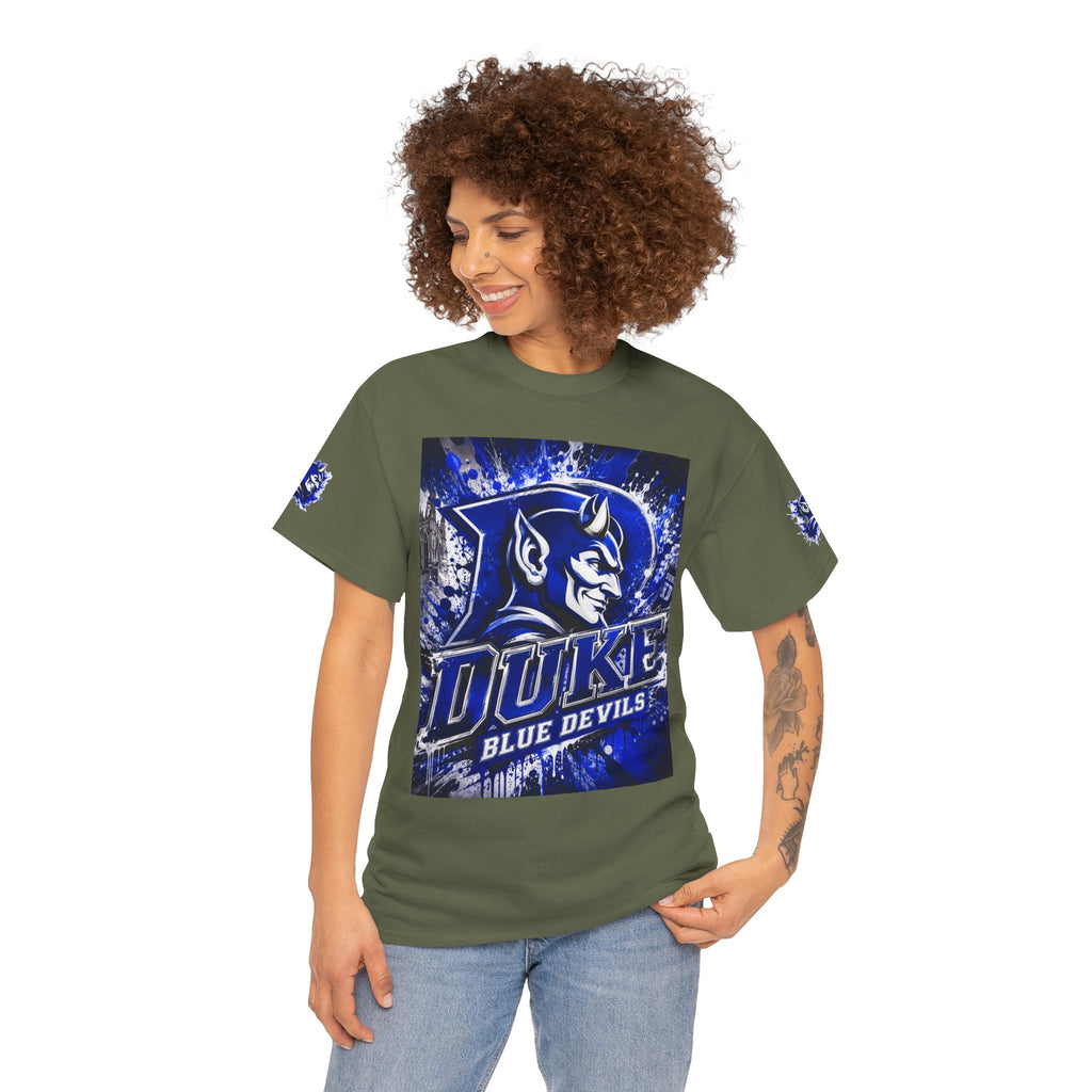 Duke Blue Devils Graphic Tee — Splatter Devil Logo T‑Shirt