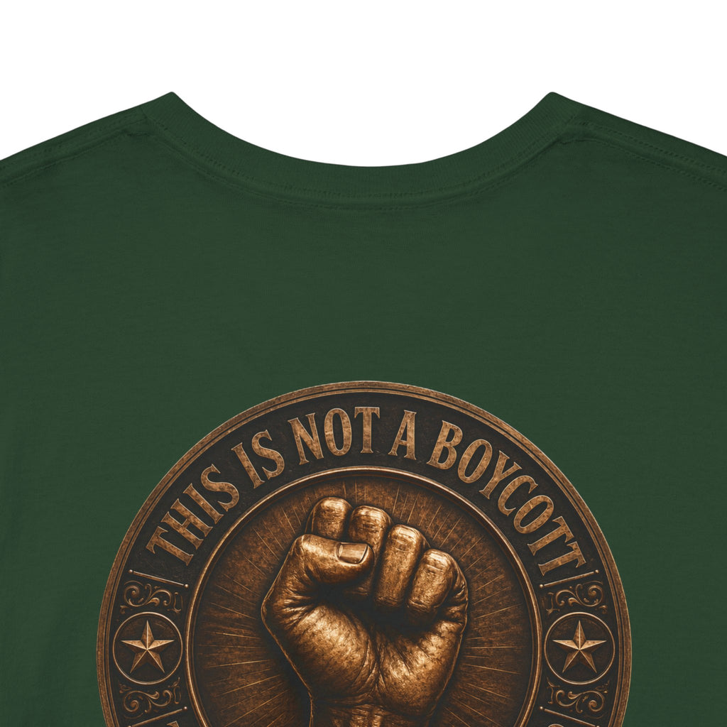 Graphic Tee — 'This Is Not A Boycott' Fist Emblem with Vintage Group Portrait